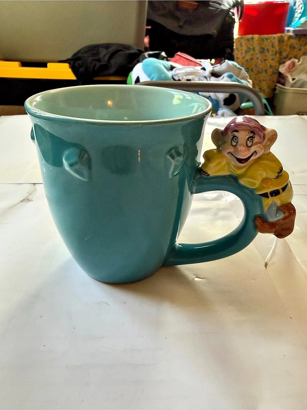 Disney Store Dopey 3D Figural Mug with Gem Details Blue & Yellow